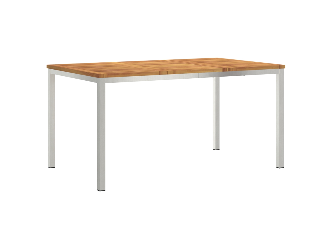 Conjunto 1 Mesa De Jantar Vidaxl Castanho Madeira De Acácia Maciça (150x90x75 Cm)