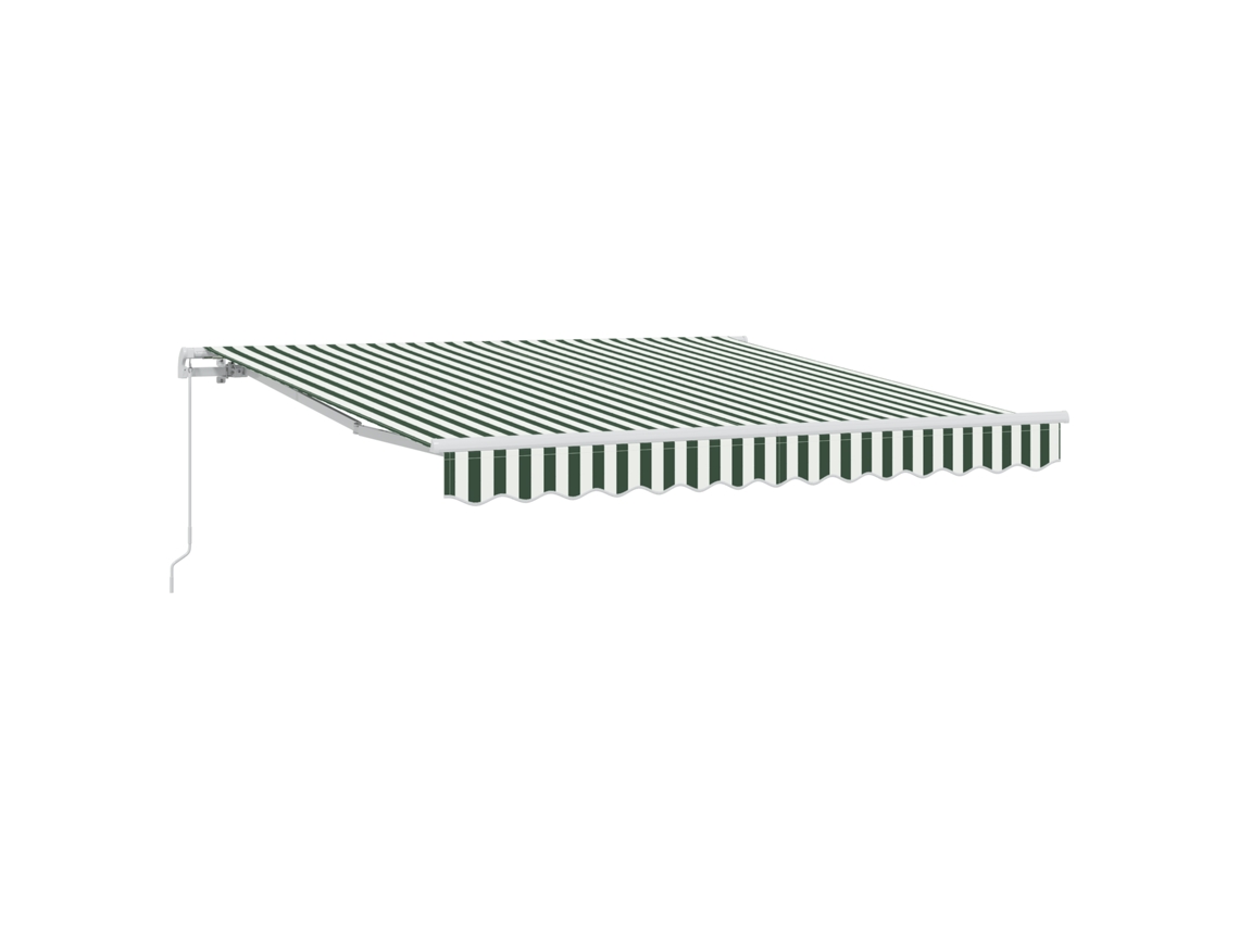 Conjunto 1 Toldo Retrátil Vidaxl Verde Poliéster (350 X 250 Cm)
