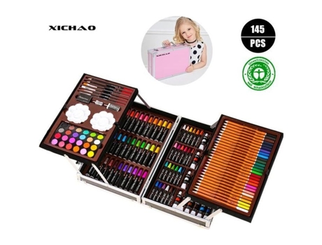 Oly Magic - Kit De Pintura E Desenho Premium Deluxe - 145 Peças - Perfeito Para Crianças (>5 Anos), Iniciantes E Artistas - Rosa