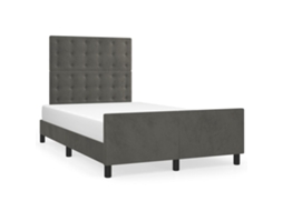 Bed Frame With Headboard, Bed Frames With Headboards Vidaxl Cinzeto Veludo (120 X 200 Cm)