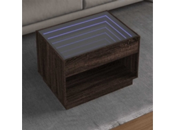 Vidaxl Mesa De Centro Luzes Led Infinity 70x50x50 Cm Carvalho Castanho