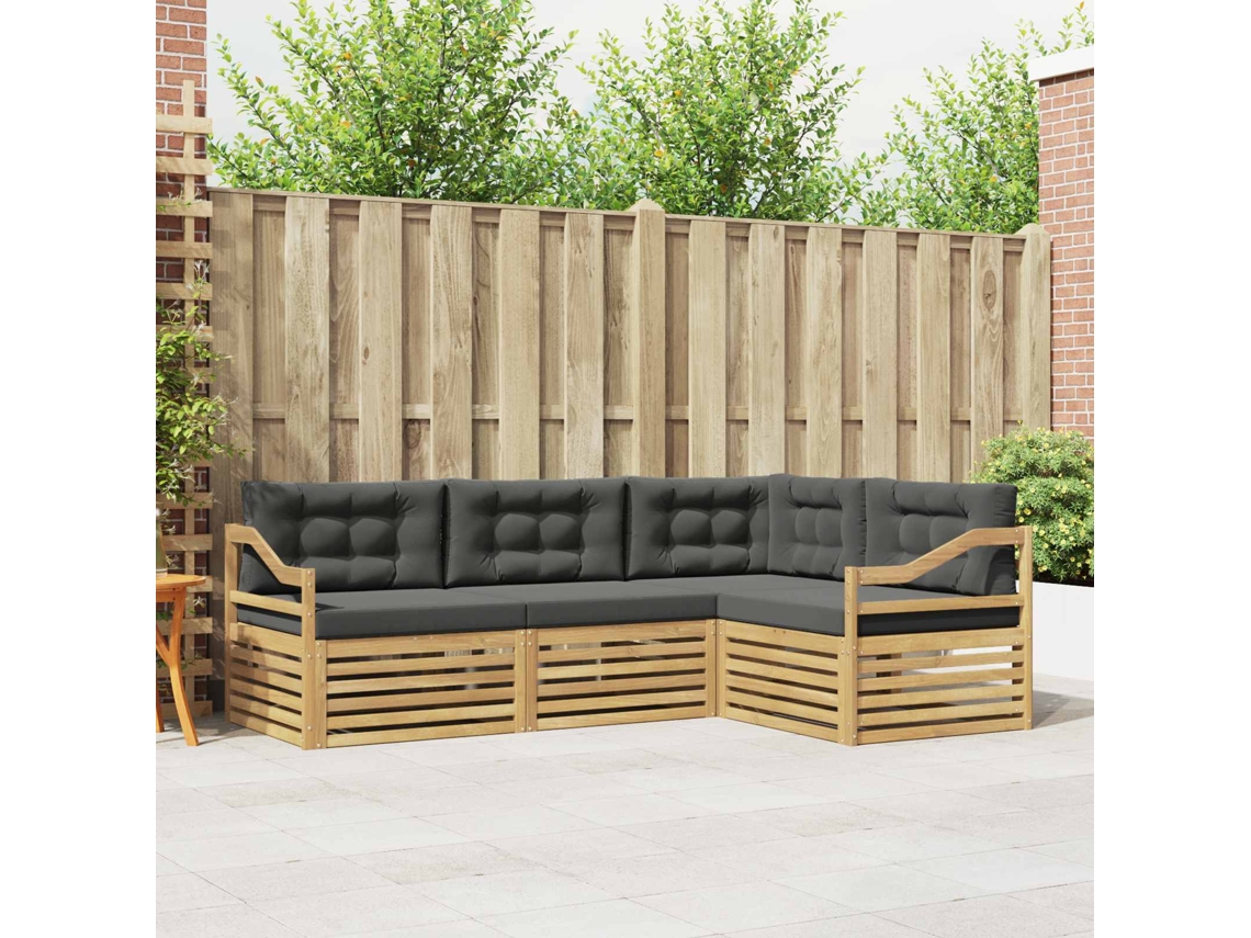 Vidaxl Conjunto De Sofás Para Exterior 4 Unid. Branco E Antracite