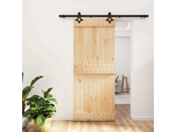 Vidaxl Porta Deslizante Natural E Preto 85 X 210 Cm