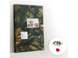 Lousa De Cortiça Folhas Tropicais Para O Escritório Espelharte (40x60 Cm)