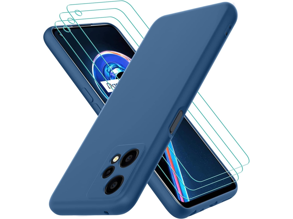 Capa Revestimento Para Realme Realme 9/realme 9 Pro/ Realme 9 Pro Plus Hongwe. Textura Macia Anti-choque Azul