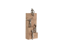 Figura Decorativa HOME ESPRIT Castanho Prateado Natural 15 x 10 x 39 cm