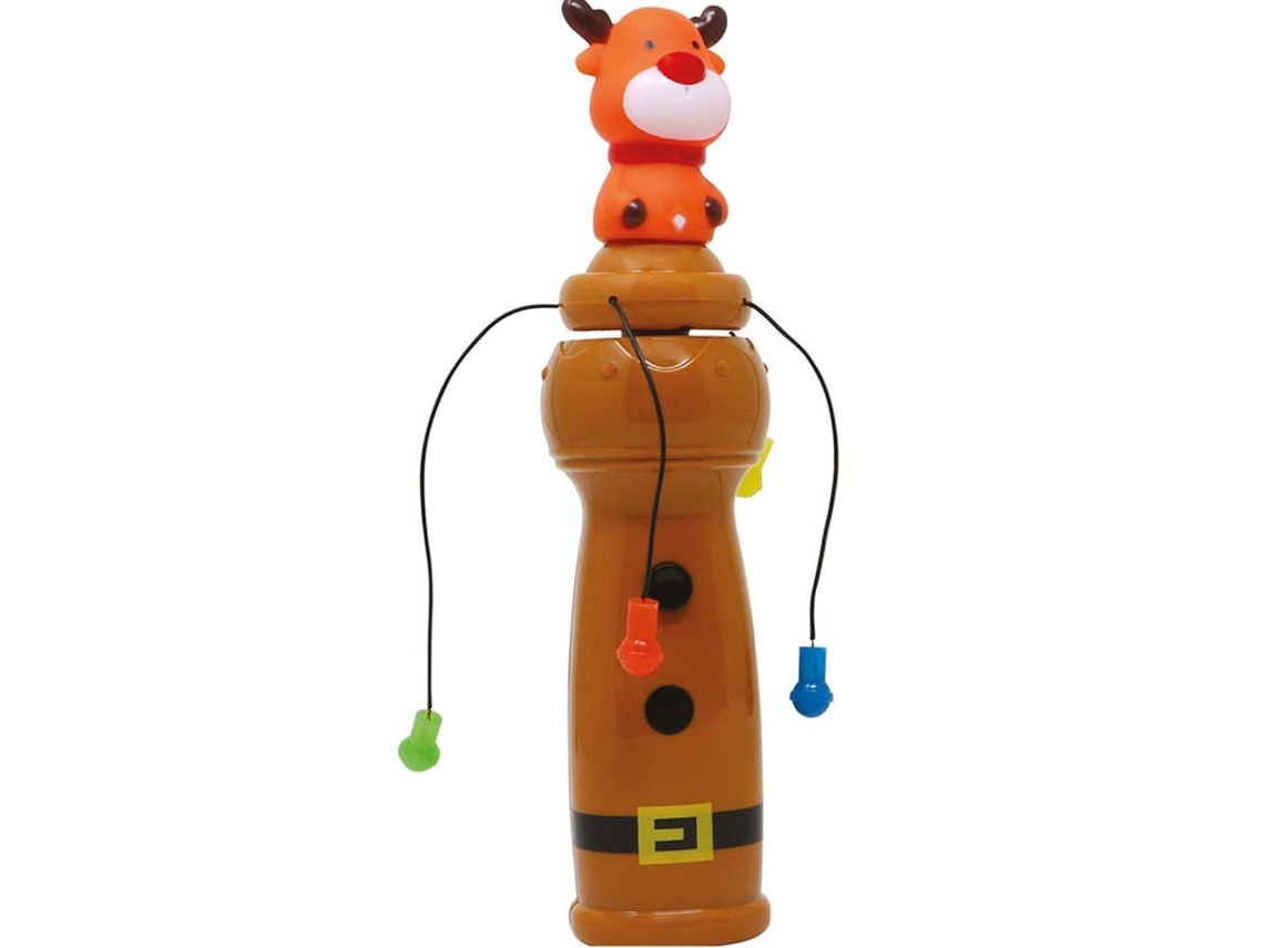 Figura de rena com varinhas giratórias e luz 22 cm