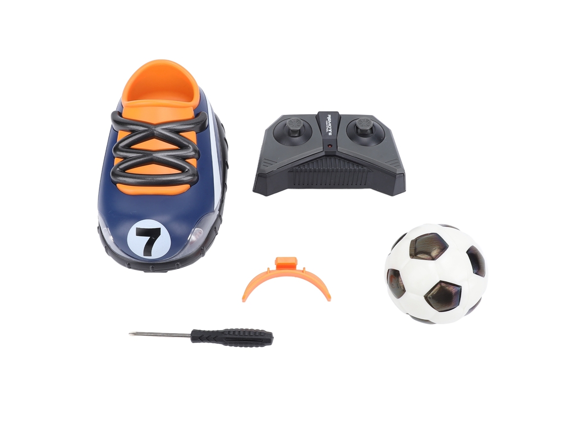 Business carros de Controle Remoto em Forma de Chuteira com Bola de Futebol para Crianças Azul 2.4g com Som e Luz