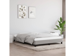 Vidaxl Estrutura De Cama Sem Colchão 140x190 Cm Tecido Cinzento-claro