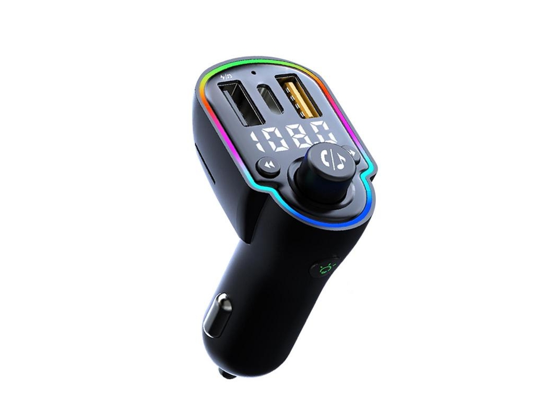 Transmissor Fm YIZHOOD A8 1 Pc Universal Smart Music Adapter Auto Wireless Dual Usb 5.0 Mp3 Carregador Rápido Preto