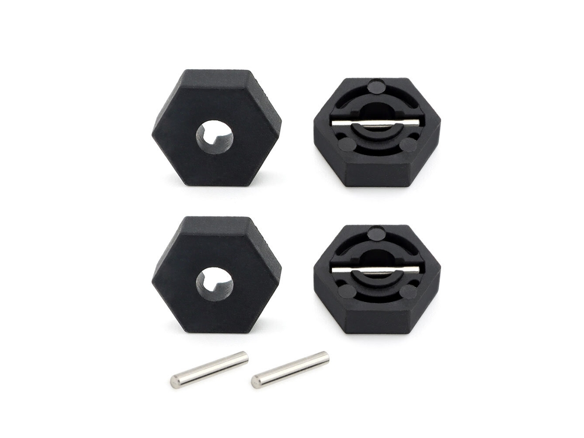 Conjunto de Porcas Adaptadoras Hexagonais de 12 Mm para Jantes de Automóveis Rc Zd Racing Mt16 1/16, Pretas, para Veículos e Modelos. 16041 MDUG