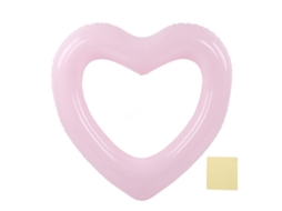 Anel Flutuante Coração 120cm Pvc Rosa Piscina e Praia