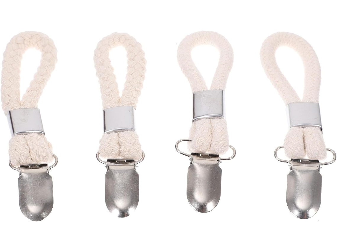 Toyvian Conjunto De 4-prendedores Toalha Para Banheiro Com Metal Resistente À Ferrugem E Corda Algodão, Suportes Para