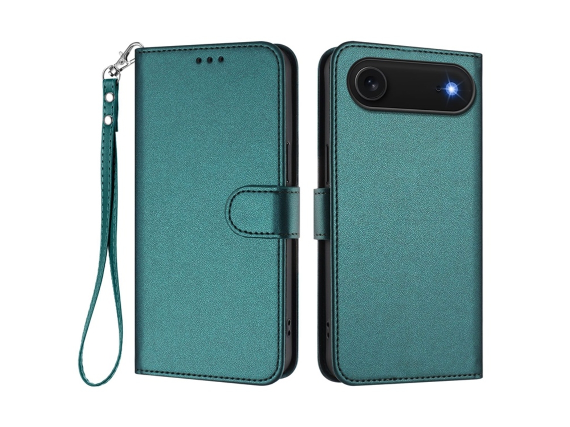 Capa Carteira De Couro Para Iphone Air Com Alça De Pulso