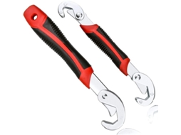 Chave Ajustável Universal, Kit com 2 Peças, de Porca, Aço Carbono, Cabo Antiderrapante
