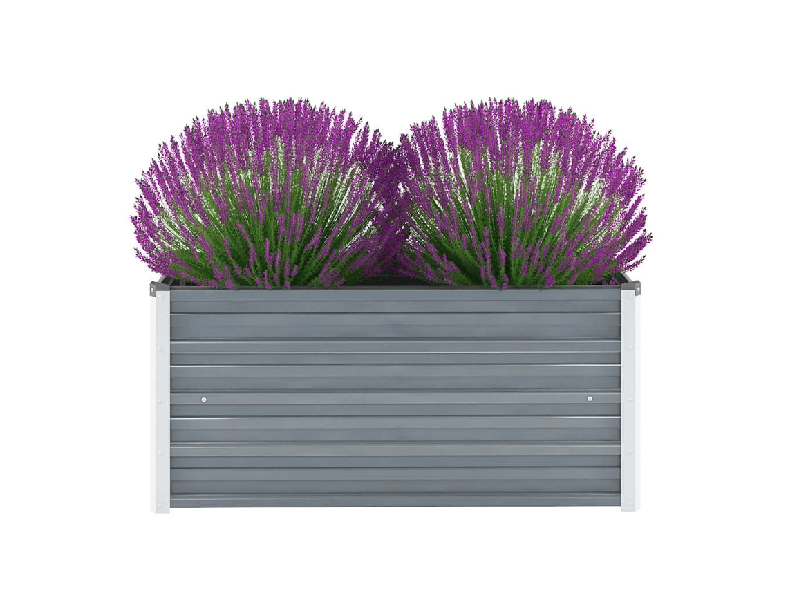 Vidaxl Canteiro Elevado De Jardim Aço Galvanizado 100x40x45cm Cinzento