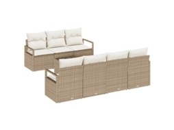 Maison Exclusive - Conjunto De Sofá De Jardim Com Almofada 8 Pcs Bege E Creme