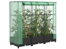 Vidaxl Canteiro Elevado Com Cobertura Para Estufa, Estilo Rattan, 120x40x123 Cm