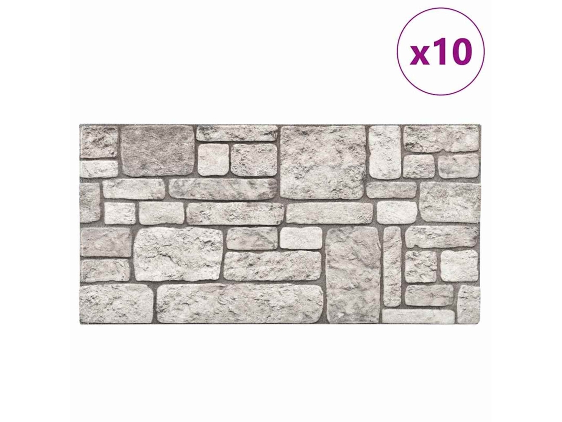 Painéis de Parede 10 Pcs Cinzento 100 X 50 Cm Espuma Eps MAISON EXCLUSIVE