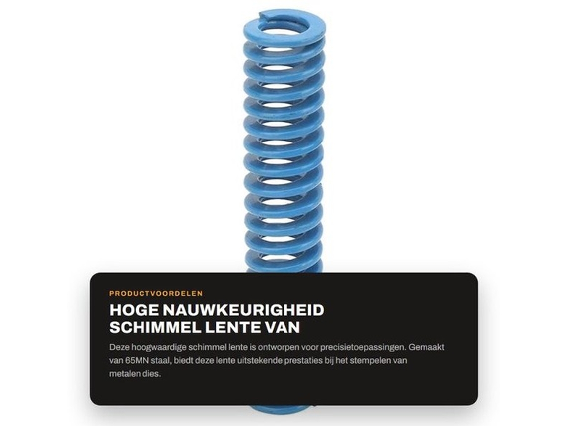 Spring De Mold De 25mm - Alta Precisão - 65mn Aço - Azul - Resistente A Choques - Durável - Relação Compressiva - Compressividade