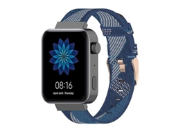 Bracelete de Relógio de Nylon com Listra de 18 Mm para Relógio Xiaomi Mi Garmin Vivomove 3S / Vivoactive 4S Azul VENISYMLIS