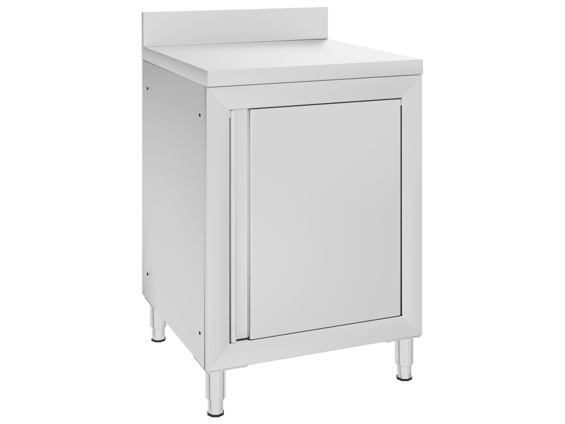 Vidaxl Mesa De Trabalho Comercial C/ Armário 60x60x96cm Aço Inoxidável