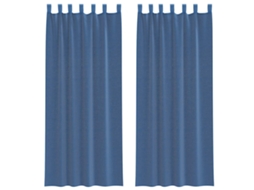 Maison Exclusive - Cortinas De Voile Com Laços 2 Pcs Azul Real 140x260 Cm