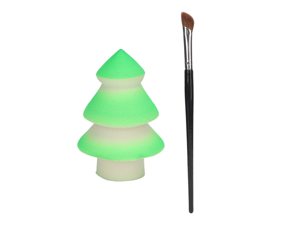 Conjunto De 2 Esponjas De Maquillaje Navidad Pincel De Sombra Nariz Suave Portátil Belleza Rostro