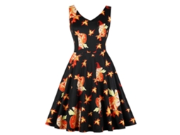 Vestido Midi Halloween Vintage Laxiscreed Com Decote V Sem Mangas E Cintura Alta 3xl