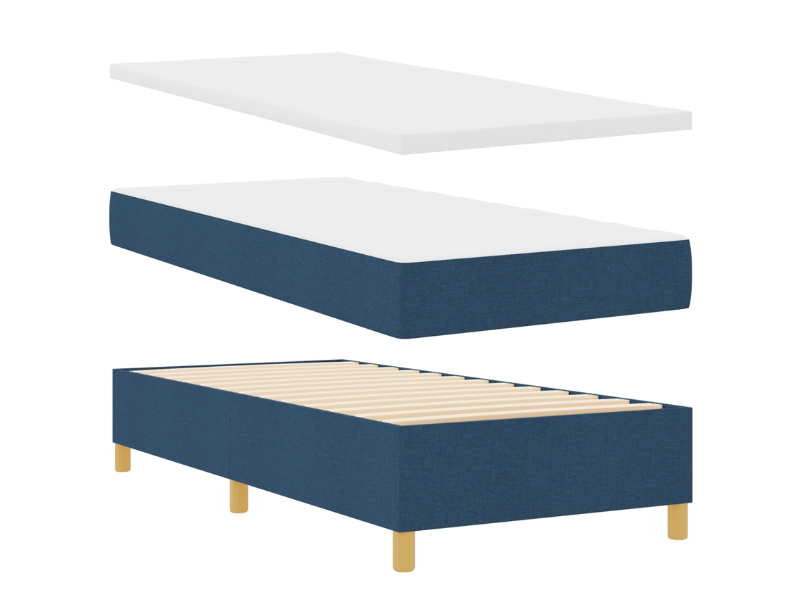 Conjunto 1 Cama Box Vidaxl Azul Poliéster (200 X 90 Cm)