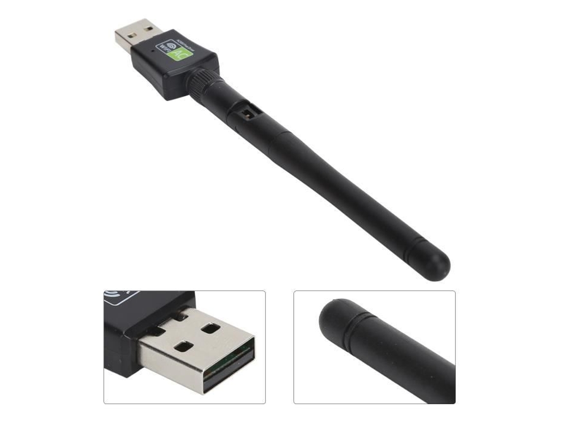 HURRISE Usb Wifi Adaptador Receptor Antena Ethernet 600Mbps 2.4Ghz5Ghz Fio de Placa de Rede