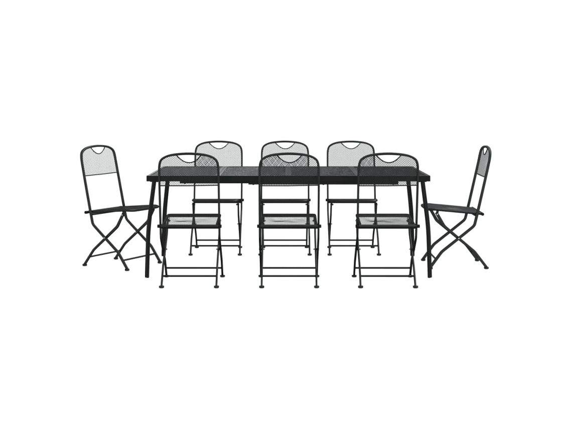 Garden Dining Set, Garden Dining Sets Vidaxl Antracite Metal (mesa Com 200 Cm De Comprimento)