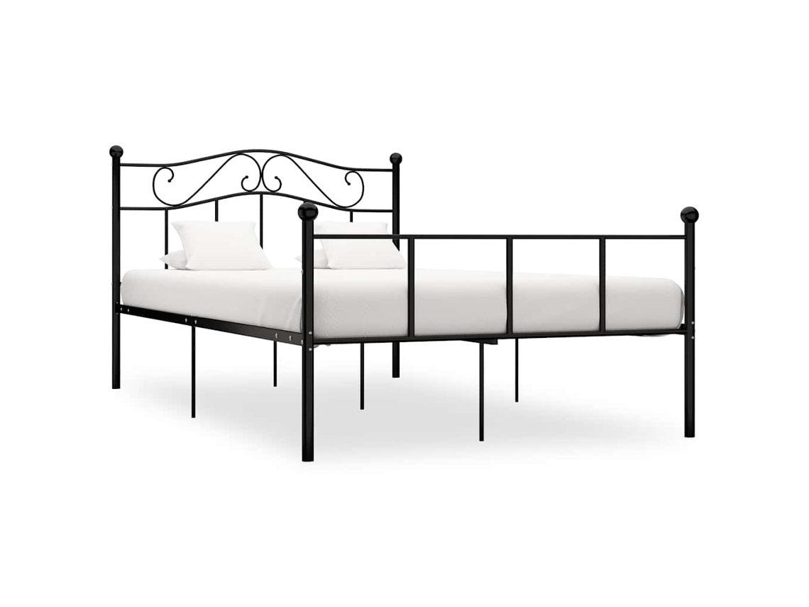 Vidaxl Estrutura De Cama 120x200 Cm Metal Preto