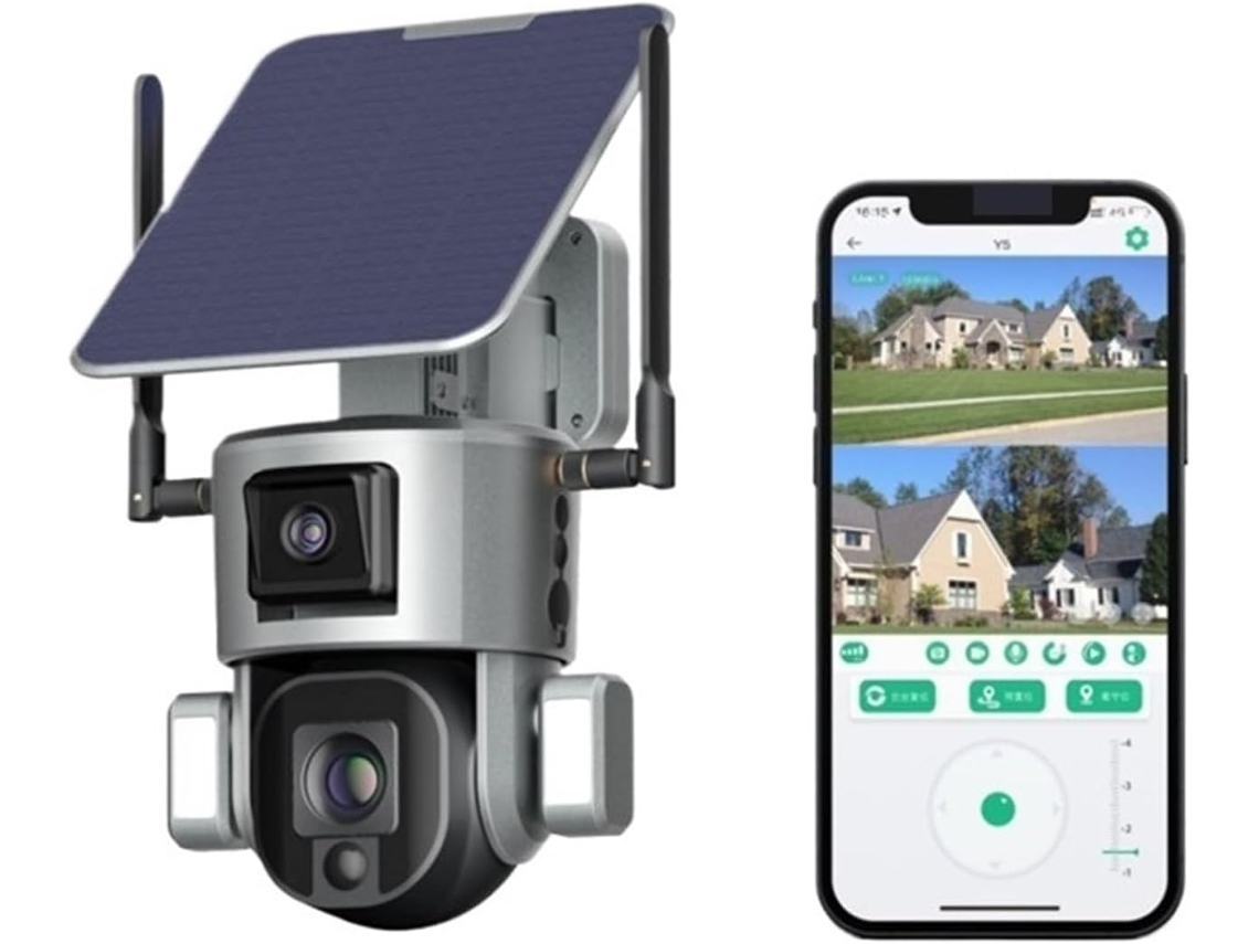 Câmera de Segurança Externa 4k 8mp com Energia Solar e 4g, com Tela Dupla. SFUSHOS