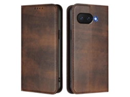 Capa Tipo Carteira Para Google Pixel 9a Com Textura Retrô E Bloqueio Rfid Em Couro