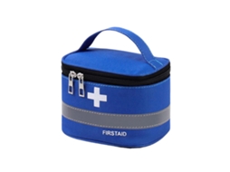 Bolsa De Primeiros Socorros Com Alça Reforçada, Grande Capacidade, Faixa Refletora, Compartimentos Fechados, Zíper, Tecido Oxford, Azul, Tamanho P