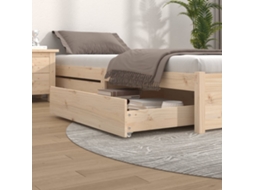 Vidaxl Gavetas De Cama 2 Pcs Madeira De Pinho Maciça
