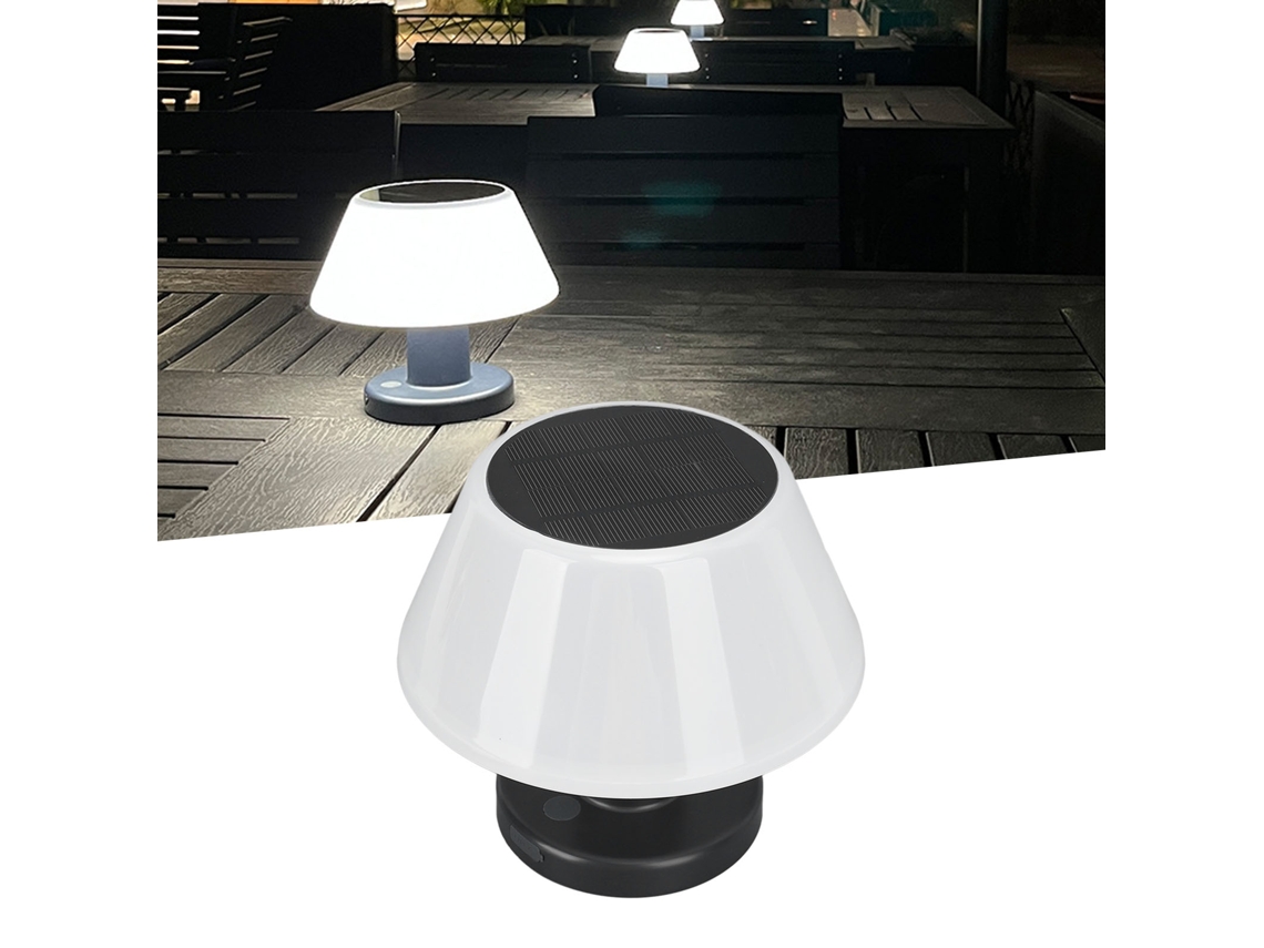 Lámpara De Mesa Solar Para Exterior Profesional, Resistente Al Agua Ipx4, Alta Luminosidad, 4 Niveles De Intensidad Regulable. Brilvibera