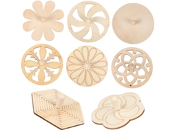 Conjunto De 3 Piões Giroscópicos Pequenos, Brinquedos Infantis De Madeira Para Mesa Alta, 8 Peças