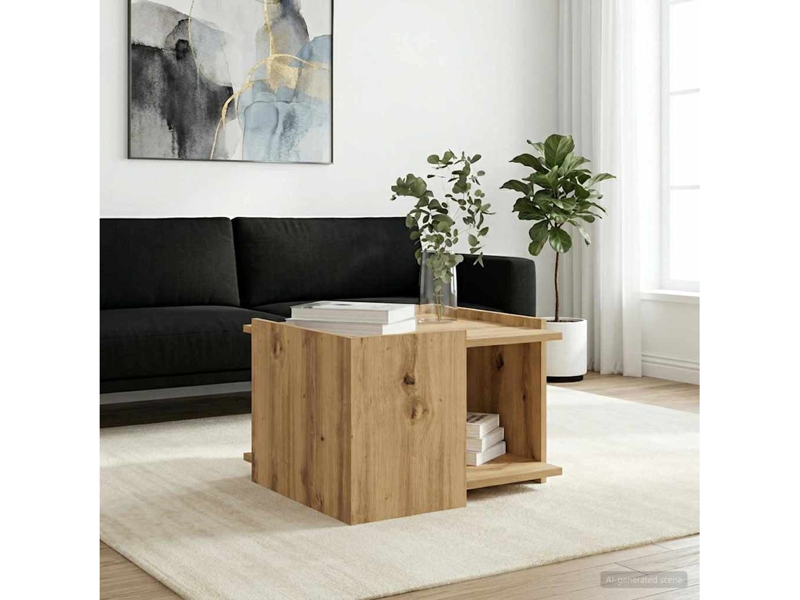 Vidaxl Mesa De Centro Carvalho Arttisan 50,5 X 50 X 33 Cm