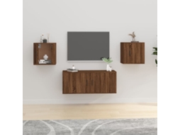 Vidaxl Móveis de Tv de Parede 2 Pcs 40x34,5x40 Cm Carvalho Castanho