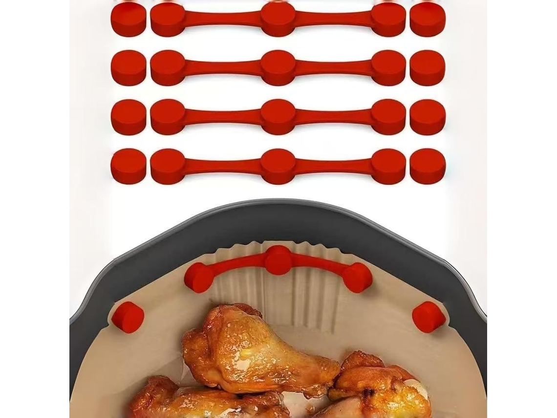 Tiras Magnéticas De Silicone Para Fritadeira A Ar - Suporte Papel Manteiga Conjunto 4 Clipes Magnéticos Fixar Manteiga.