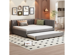 Sofá cama 140x200 Veludo Cinza Multifuncional