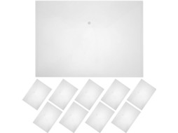 Pastas Organizadoras Documentos A3, 10 Envelopes Plásticos Transparentes 45x 32cm, Fechamento Seguro, Ideais