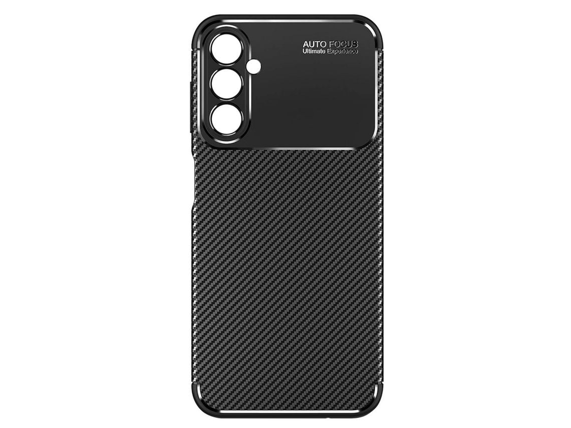 Capa Silicone Samsung Galaxy A24 Design Flexível Efeito Fibra De Carbono Preto Ushion