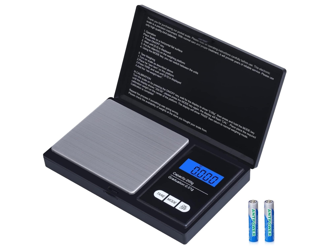 Lurelia Balança De Bolso, 200 G, 0,01 G, Lcd, Aço Inoxidável