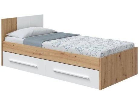 Cama HABITDESIGN Noa (Branco - Melamina - 196 x 77 cm)