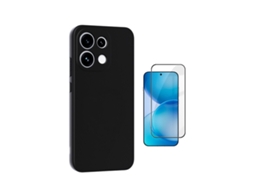 Kit Vidro Temperado Capa Silicone Líquido Phonecare Para Oppo Reno16 Fs 5g - Preto