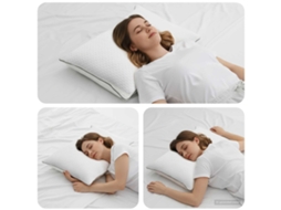Vidaxl Travesseiro Shread Branco 80 X 40 X 14,5 Cm Espuma De Memória