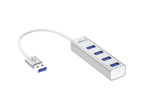 Alucore USB A para 4× USB A (f) Prata Alzapower (m)